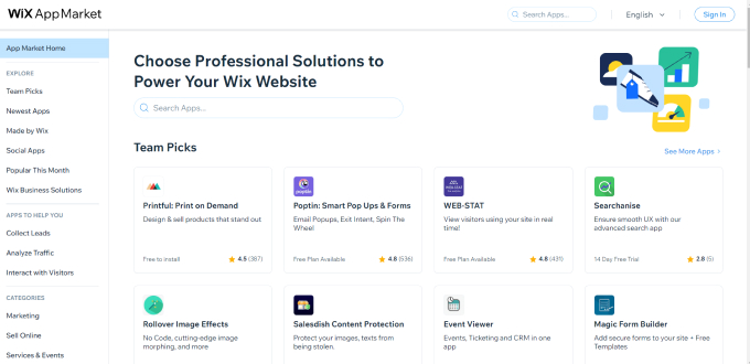 Wix App Market
