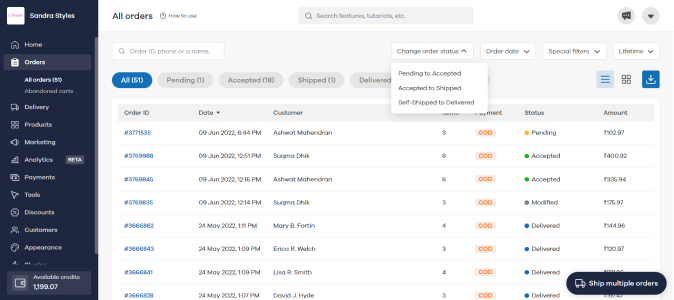 Dukaan simple order management