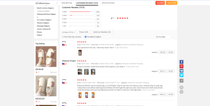 Reviews for AliExpress seller