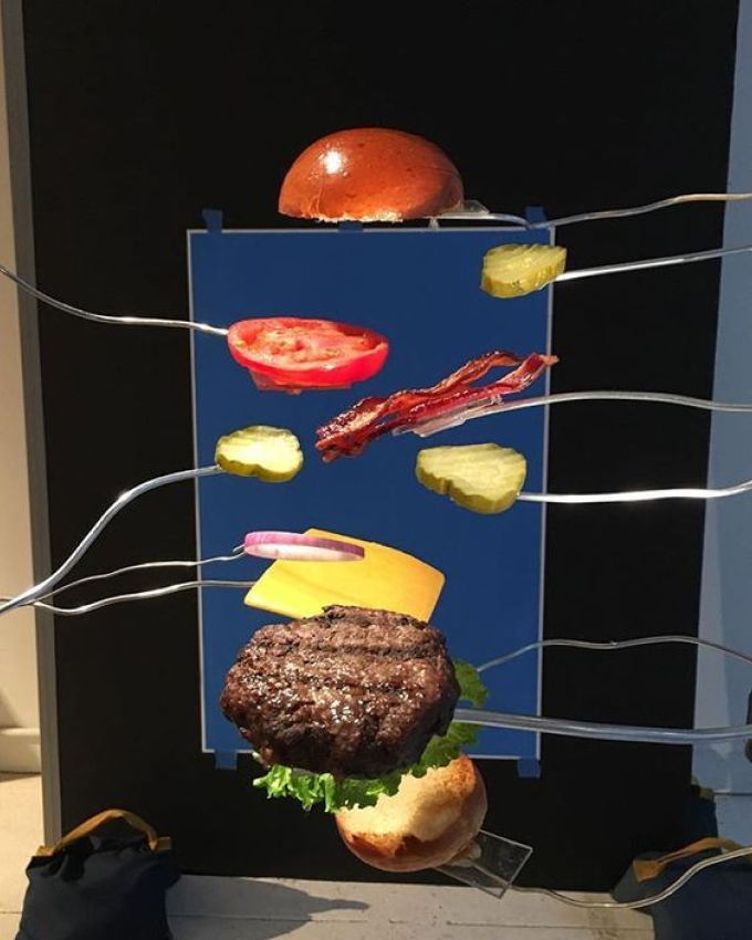 Behind-the-scenes of a burger shoot