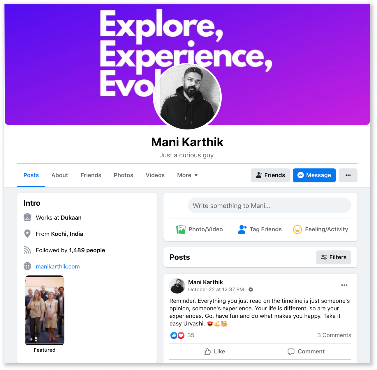 Facebook profile