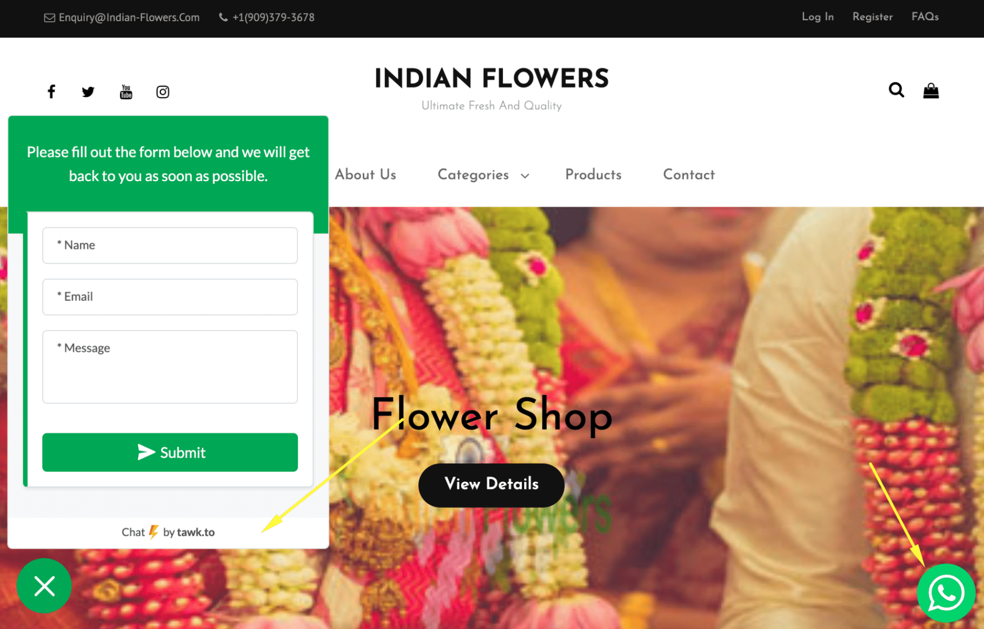 Indian Flowers website