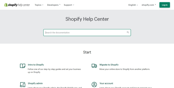 Shopify help centre 