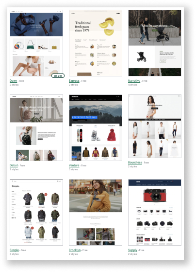 Shopify’s free themes