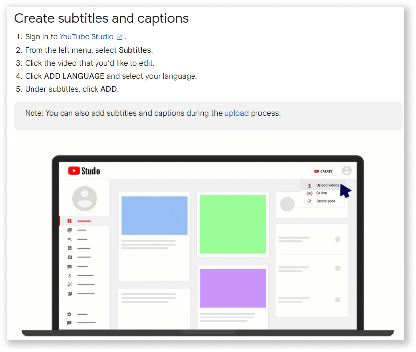 Subtitles and captions in YouTube