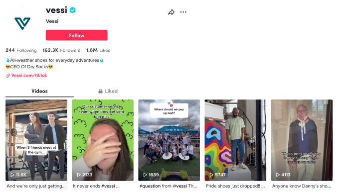 Vessi tiktok account