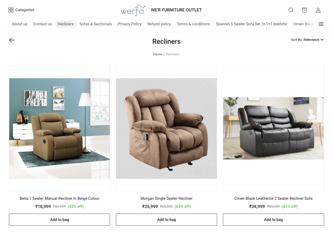 Wefro - furniture store on Dukaan