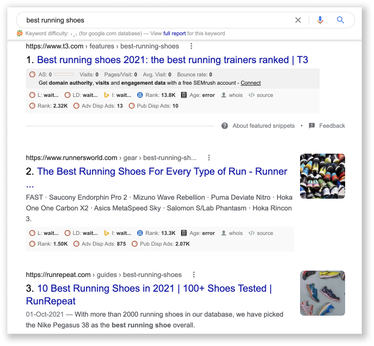 best running shoes results
