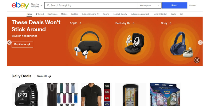 eBay India homepage