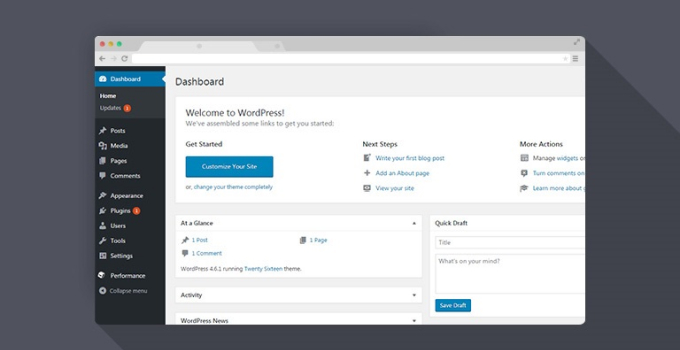 WordPress interface