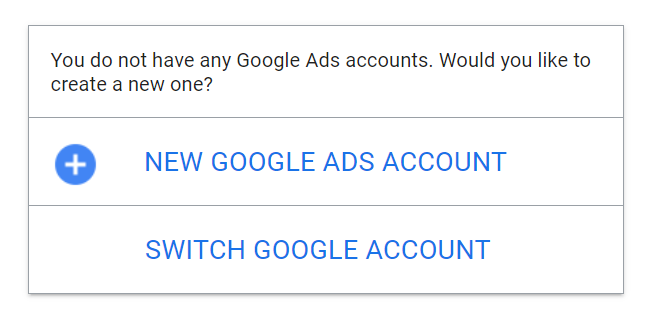 New Google Ads Account