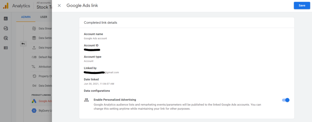 how to link Google Analytics and Google Ads