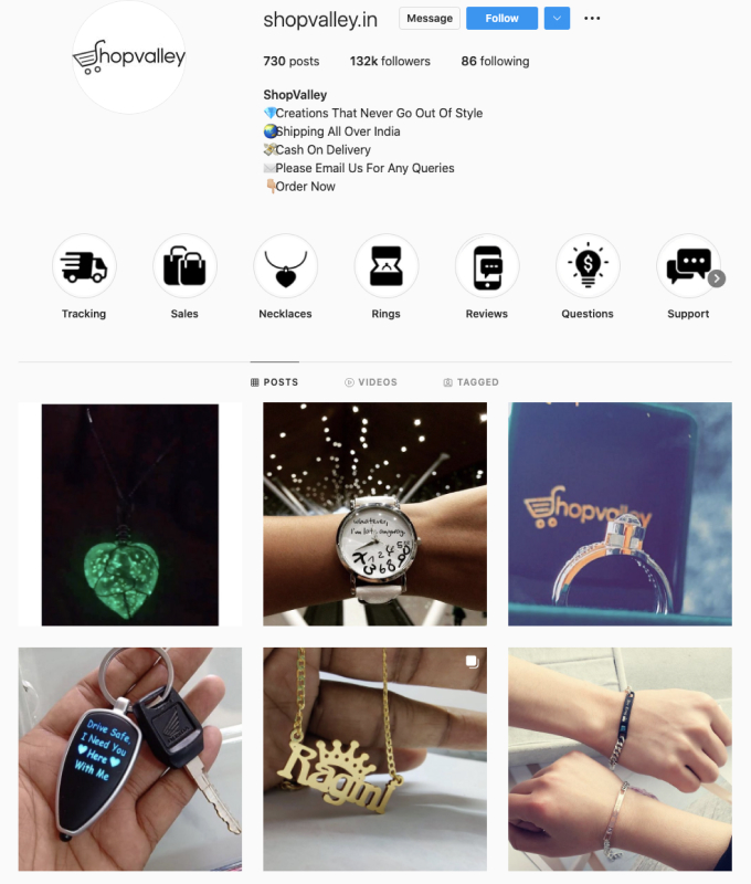 this image shows feed of shopvalley's instagram acc