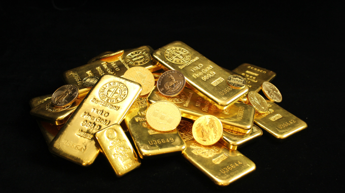 Gold coins and Gold bars
